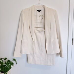 Ann Taylor Ivory Blazer and Pencil Skirt Set